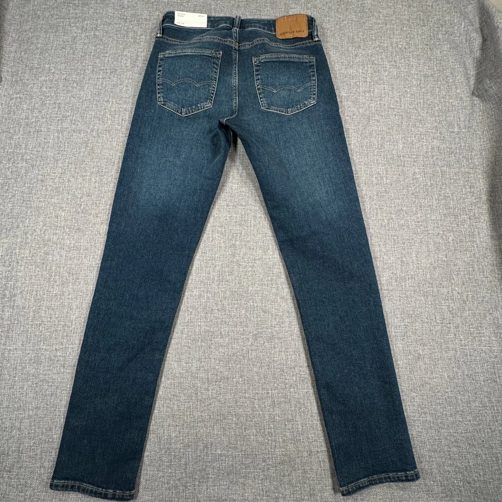 American Eagle Athletic Skinny Jeans Mens 29x32 Dark Blue Airflex Storm Dark NEW